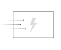 The icon is a lightning bolt in the center of a rectangular frame with an arrow flying out from the left, symbolizing the World's Fastest response time.