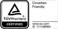 TÜV Rheinland low blue light and circadian rhythm friendly certification.