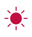 Red sun pictogram